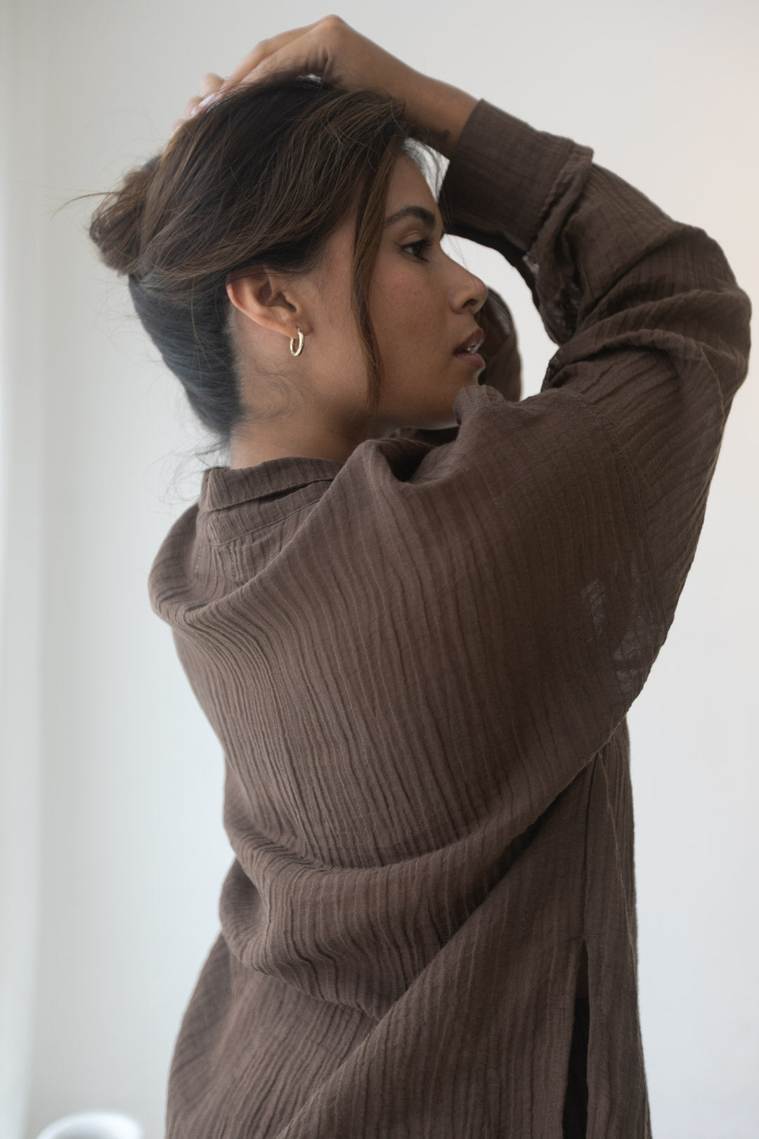 Kelly Shirt - Organic Cotton/ Linen, Mocca