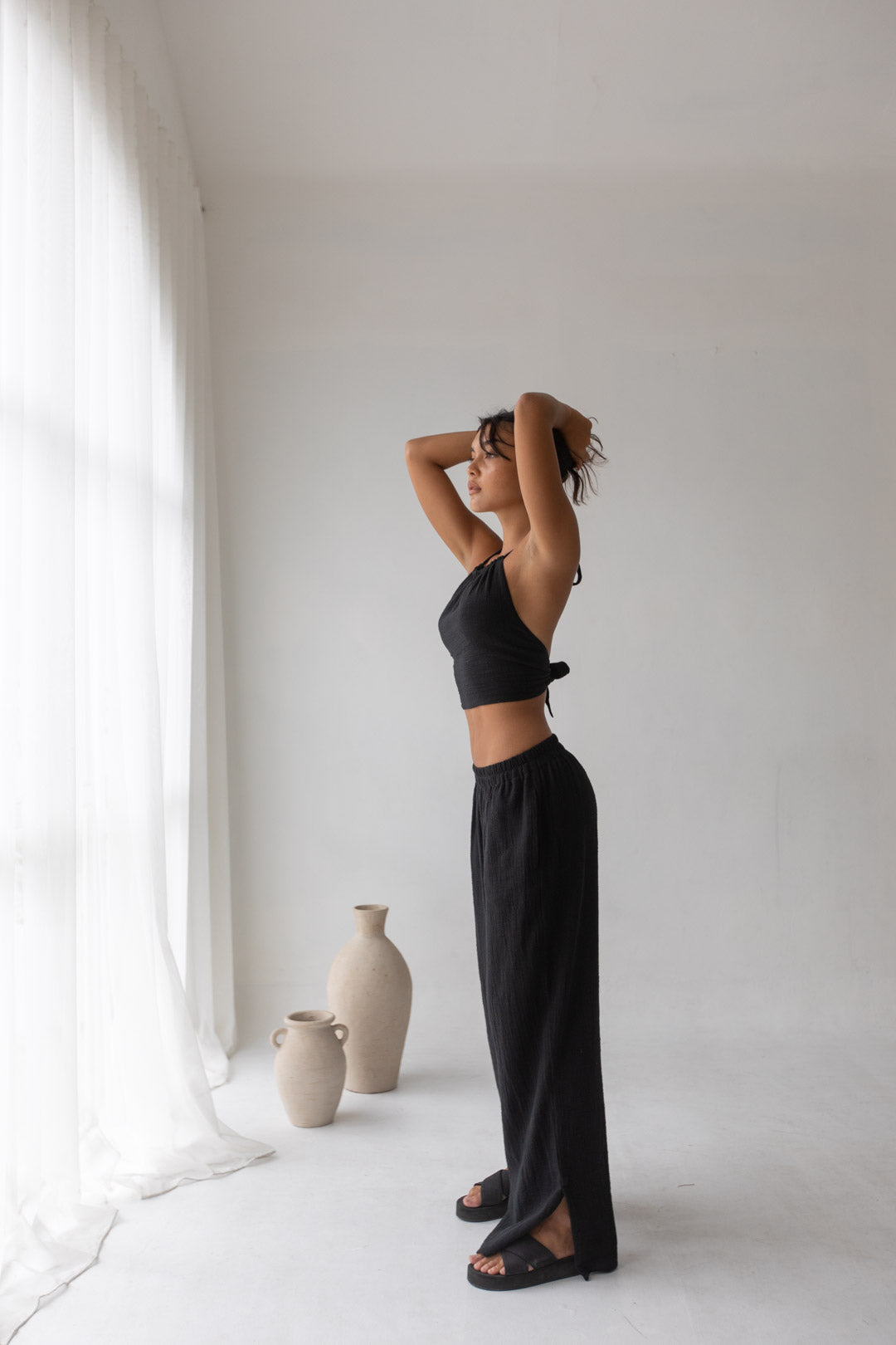 Cara Triangle Top - Organic Cotton, Black