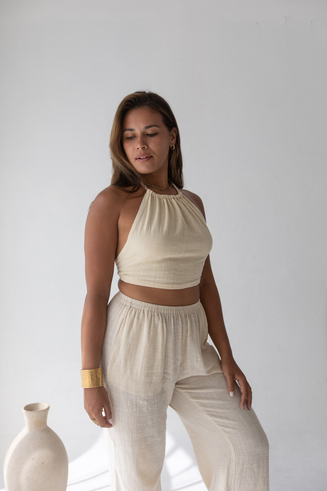 Cara Triangle Top - Organic Cotton, Sand