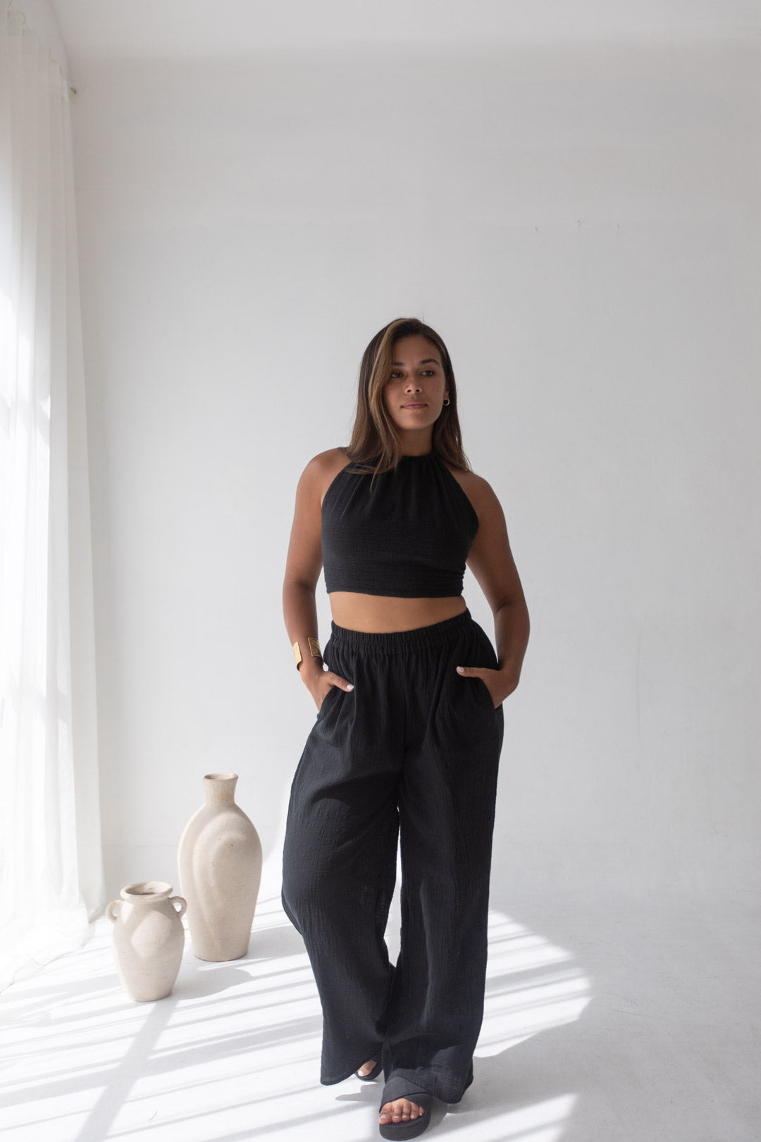 Cara Set - Organic Cotton, Black