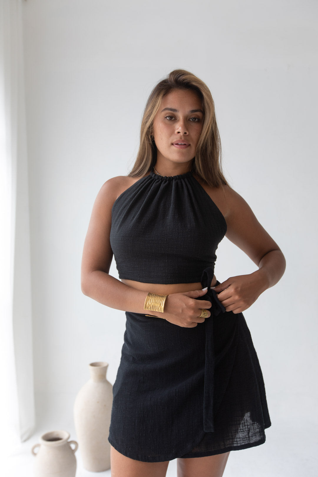 Cara Wrap Skirt - Black