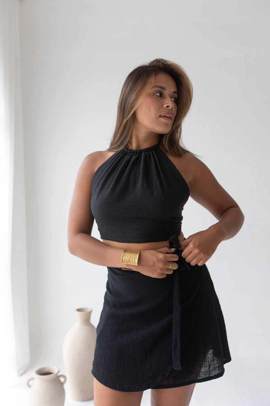 Cara Wrap Skirt - Black
