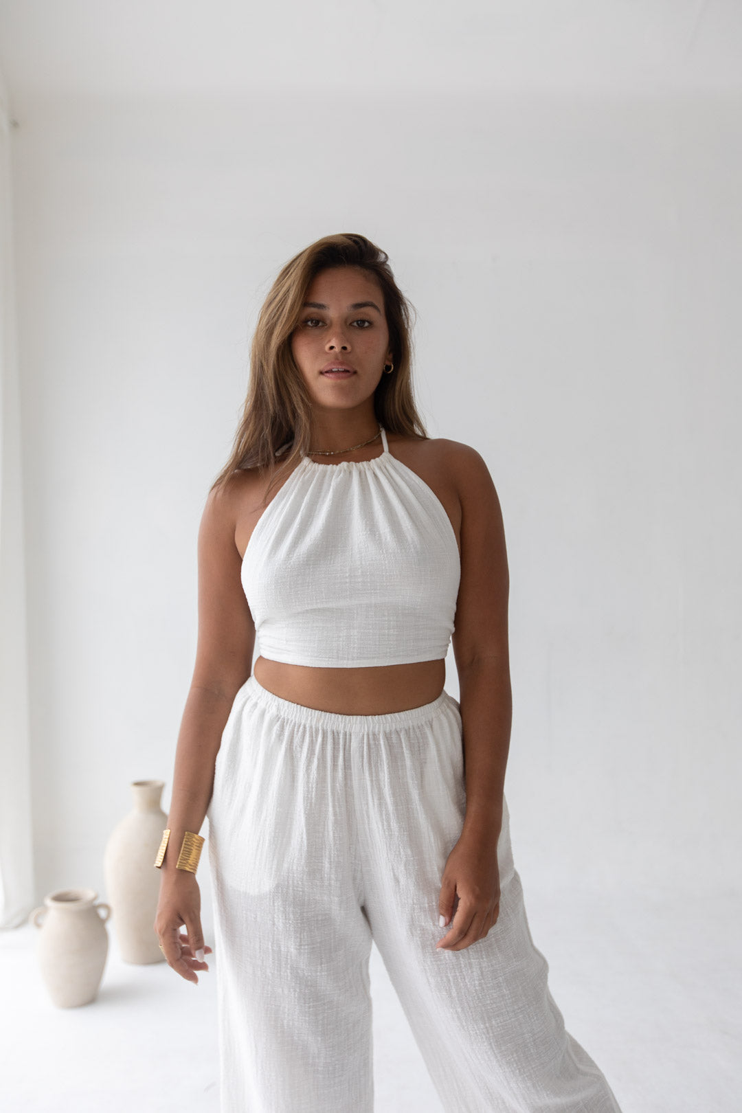 Cara Triangle Top - Organic Cotton, White