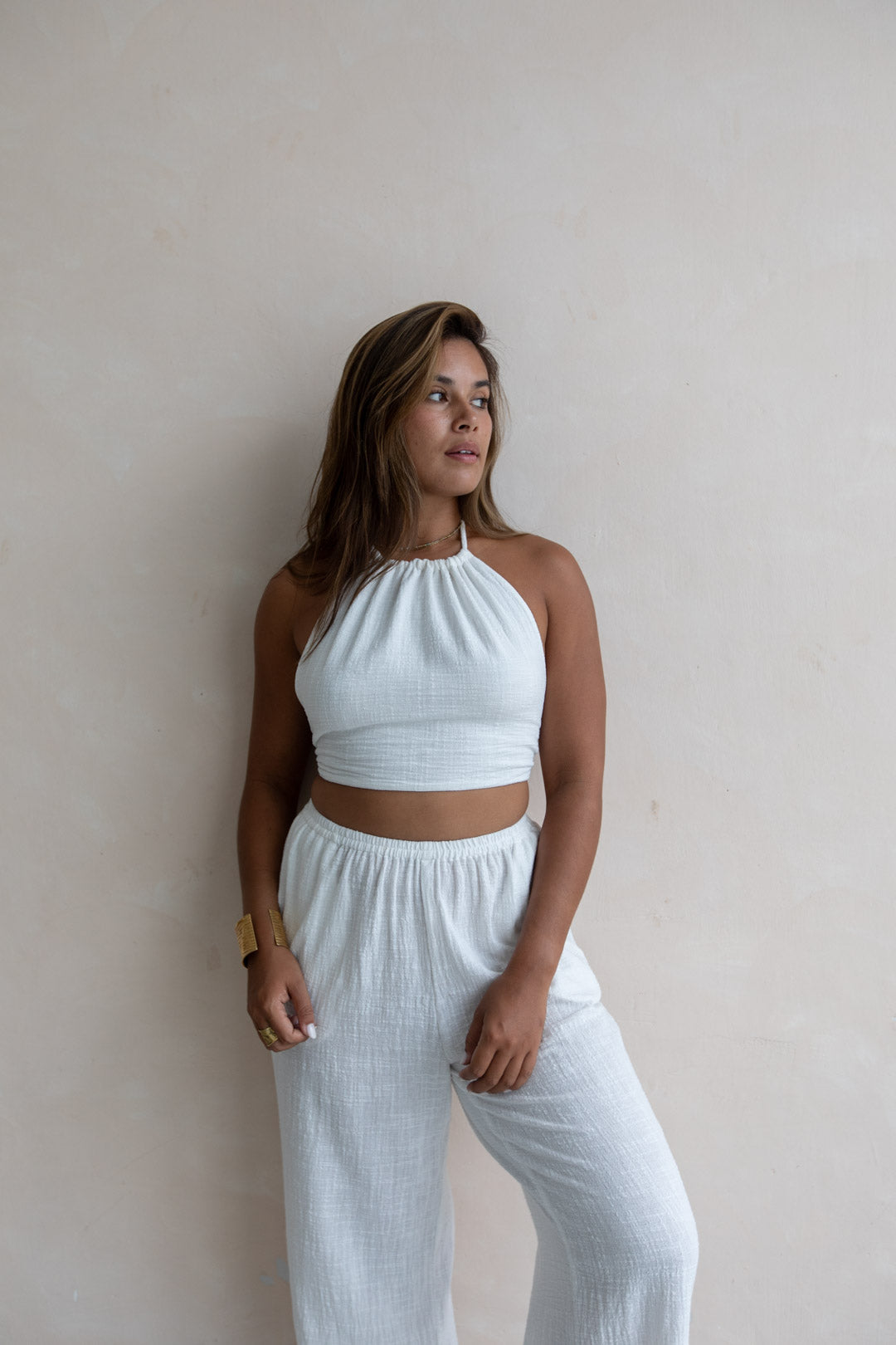 Cara Triangle Top - Organic Cotton, White