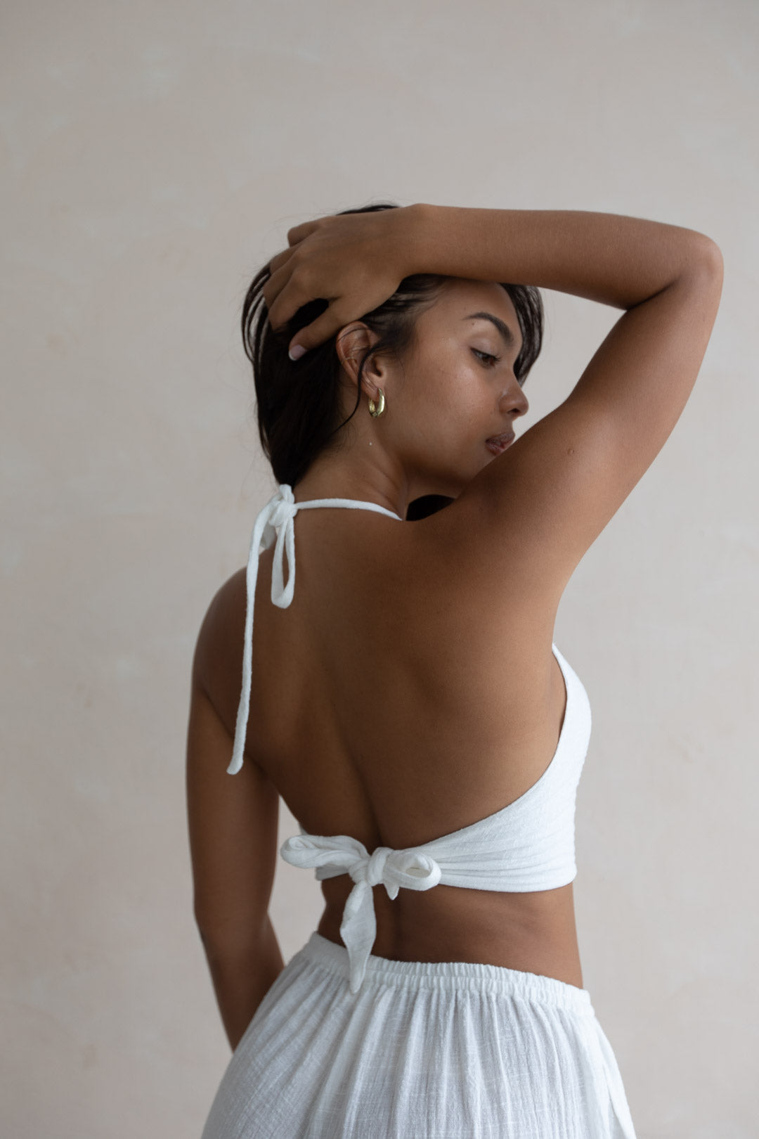 Cara Triangle Top - Organic Cotton, White