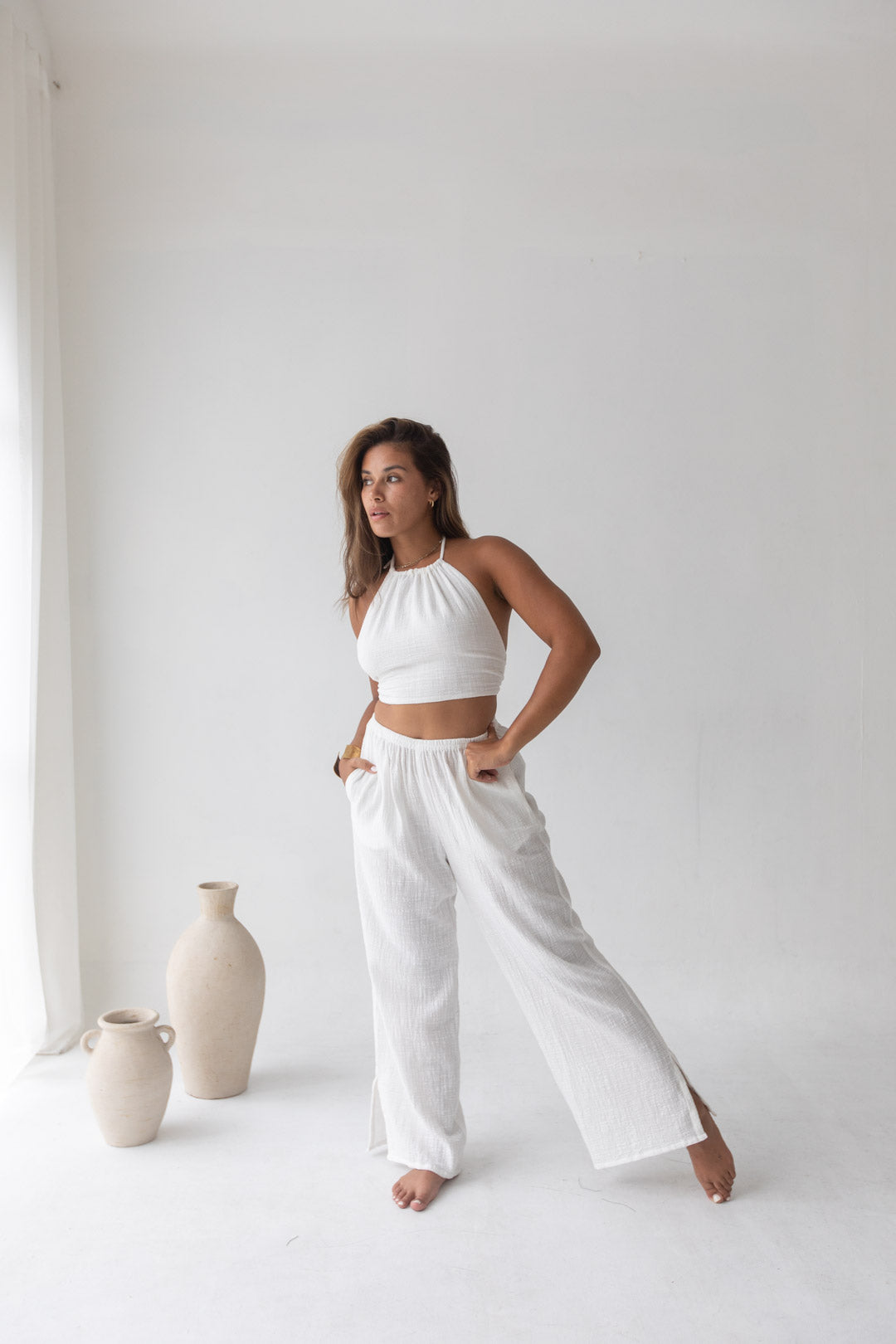 Cara Triangle Top - Organic Cotton, White