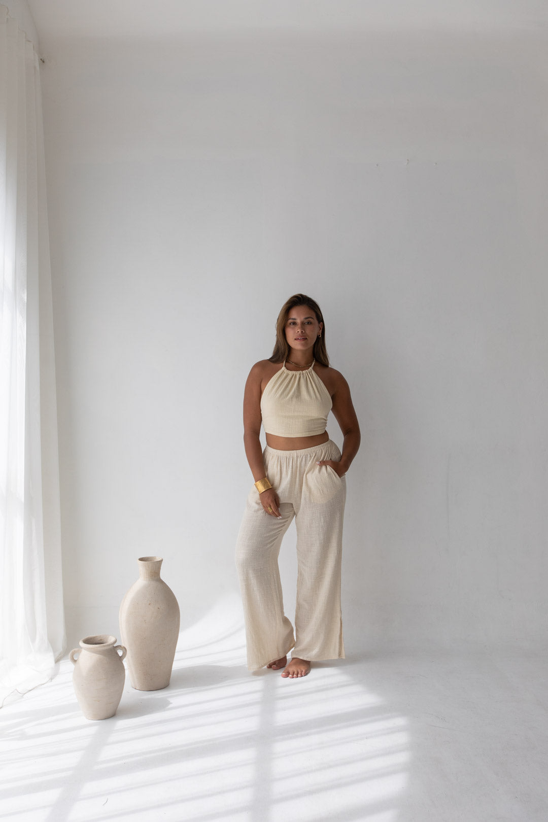Cara Triangle Top - Organic Cotton, Sand
