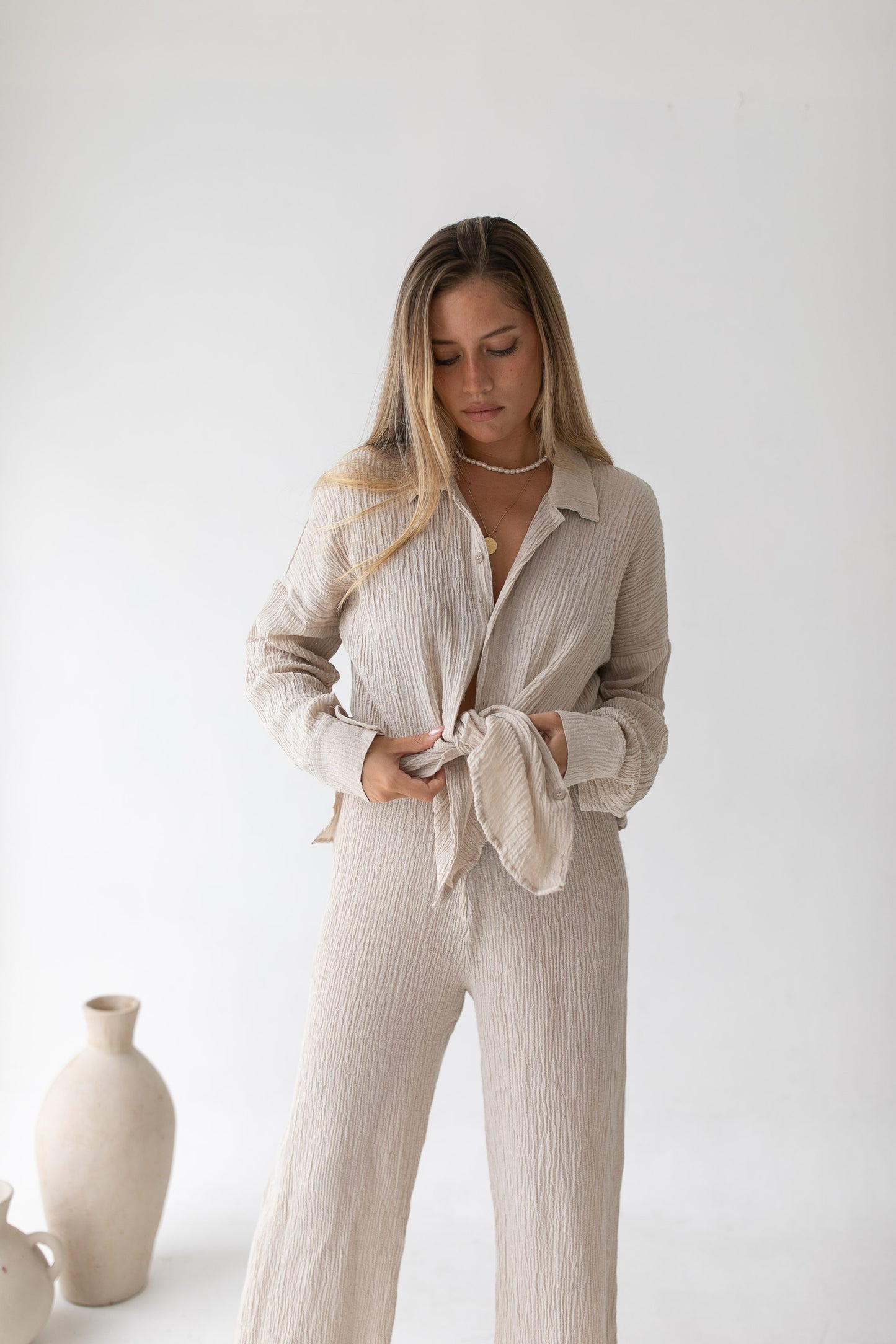 Kelly Pants - Organic Cotton/ Linen, Cream