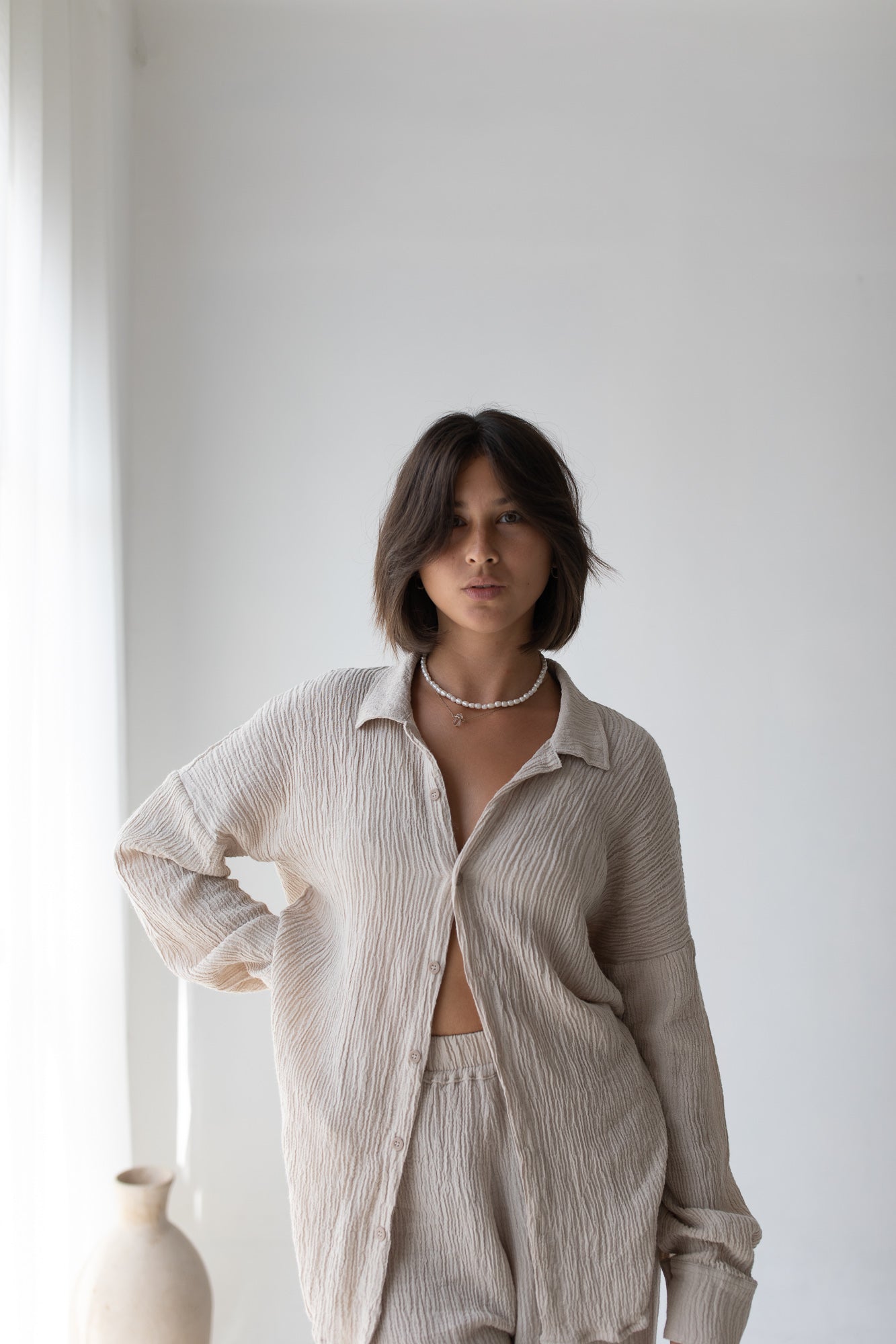 Kelly Shirt - Organic Cotton/ Linen, Cream