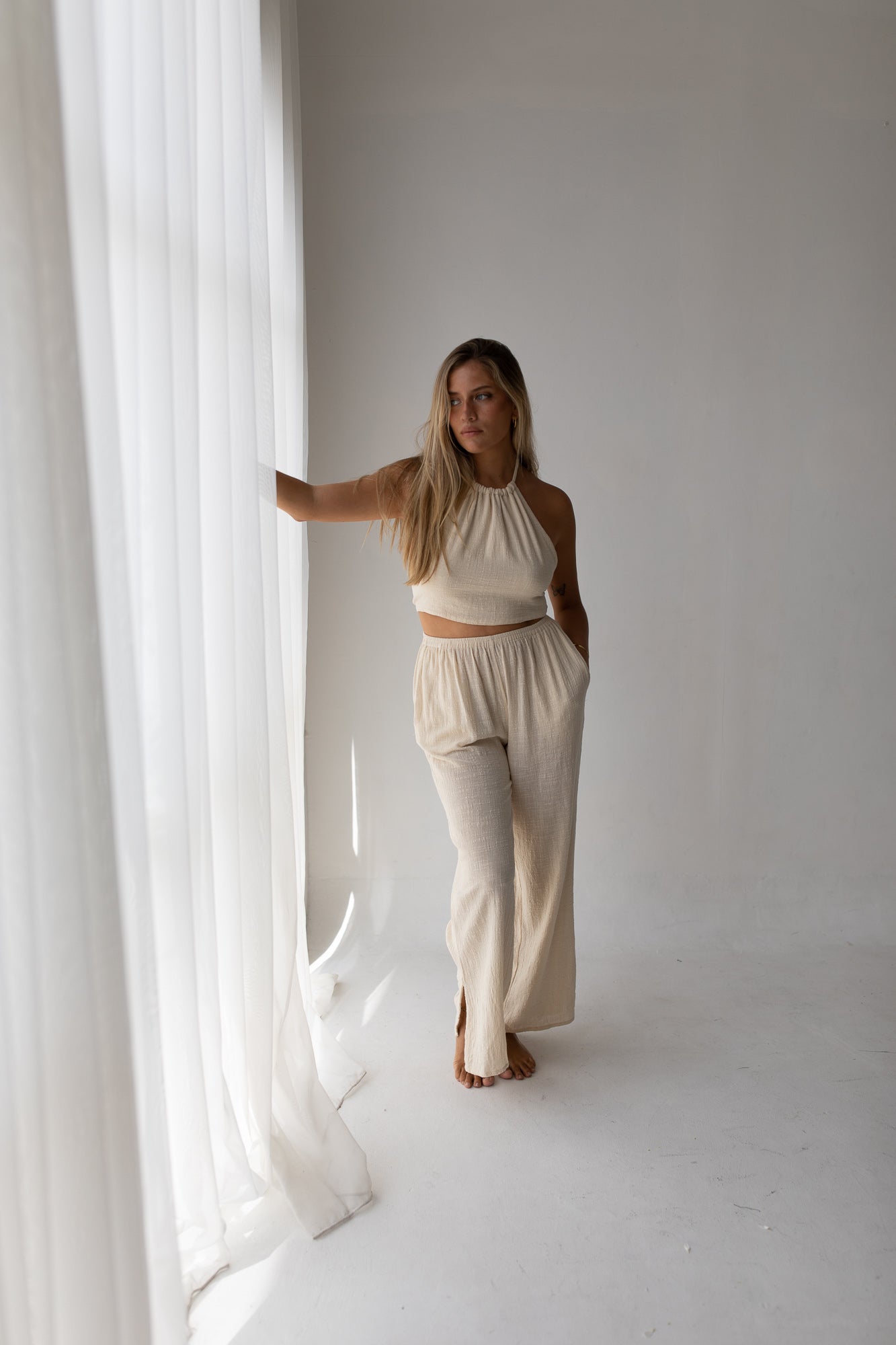 Cara Triangle Top - Organic Cotton, Sand