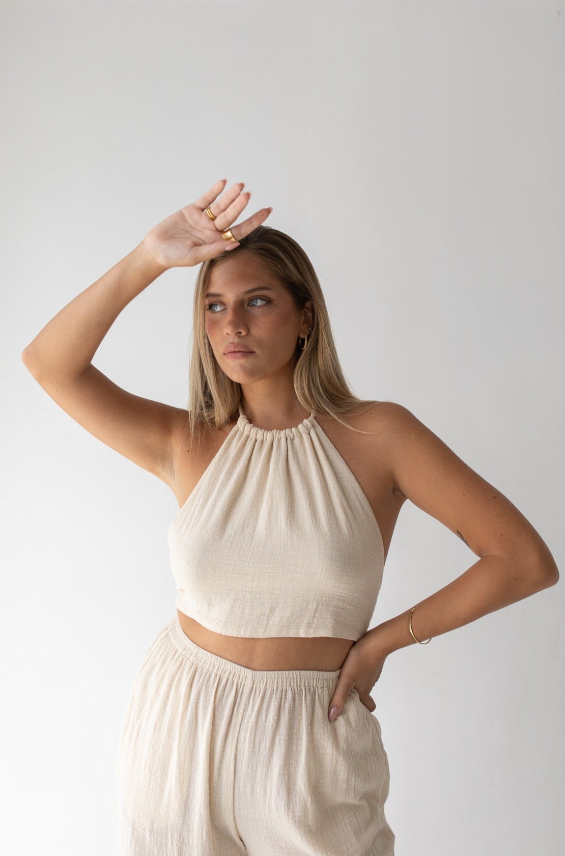 Cara Triangle Top - Organic Cotton, Sand