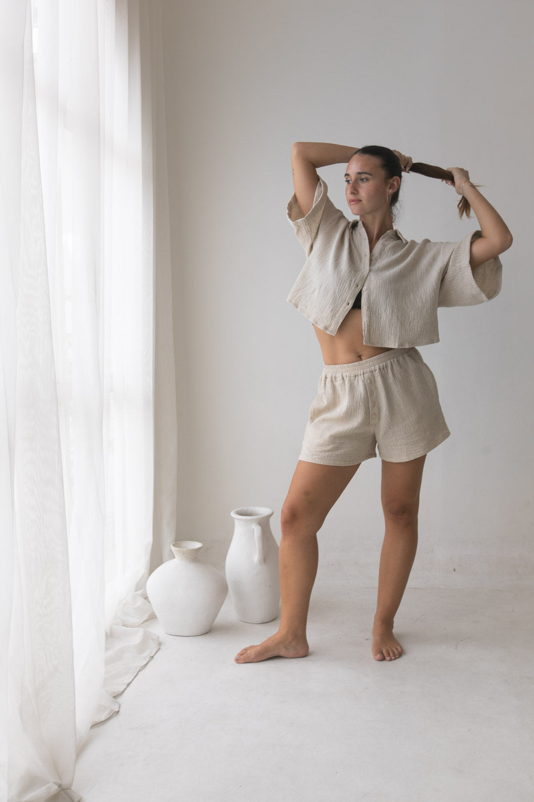 Billie Shorts - Cotton, Beige
