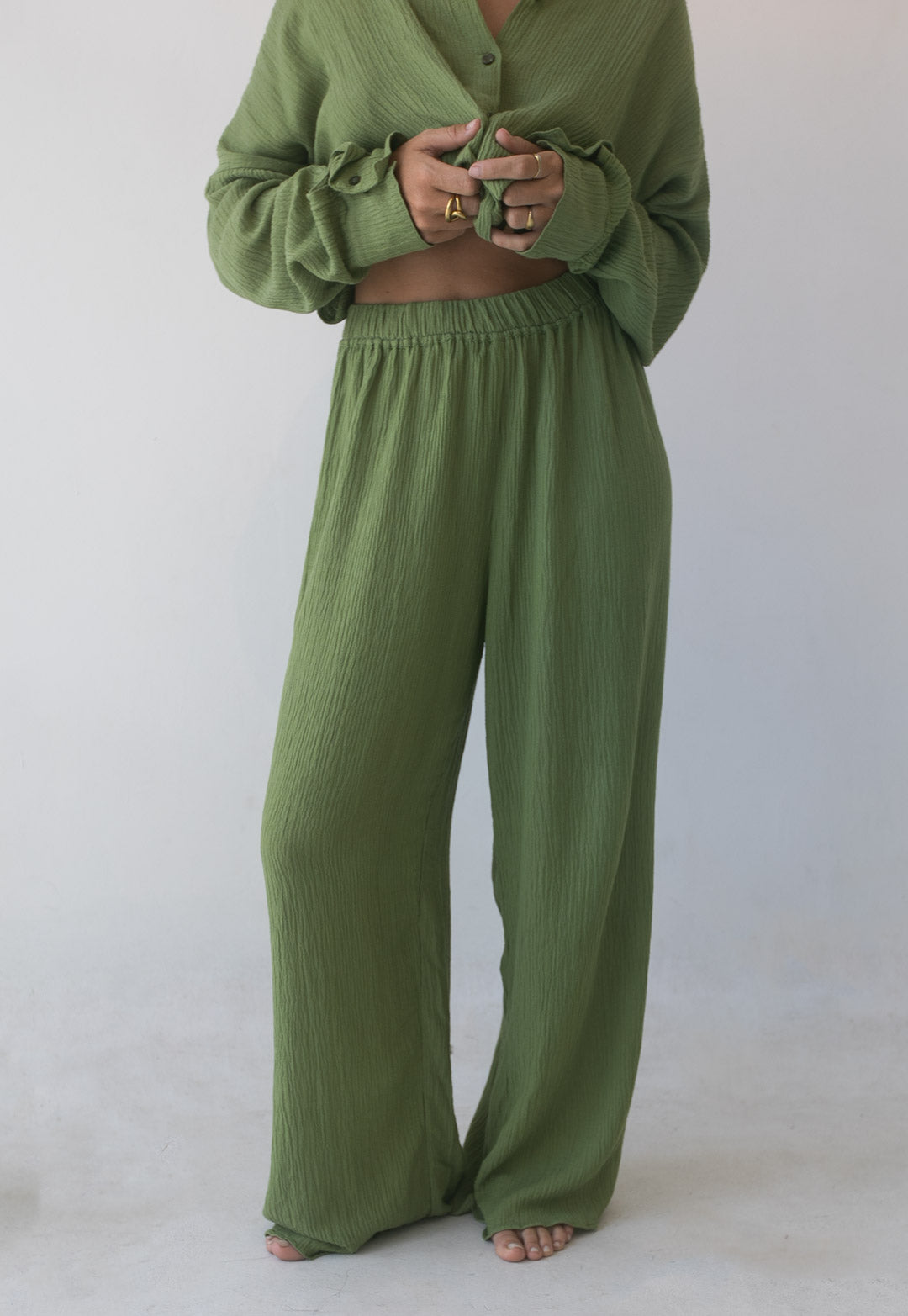 Kelly Pants - Organic Cotton/ Linen, Matcha