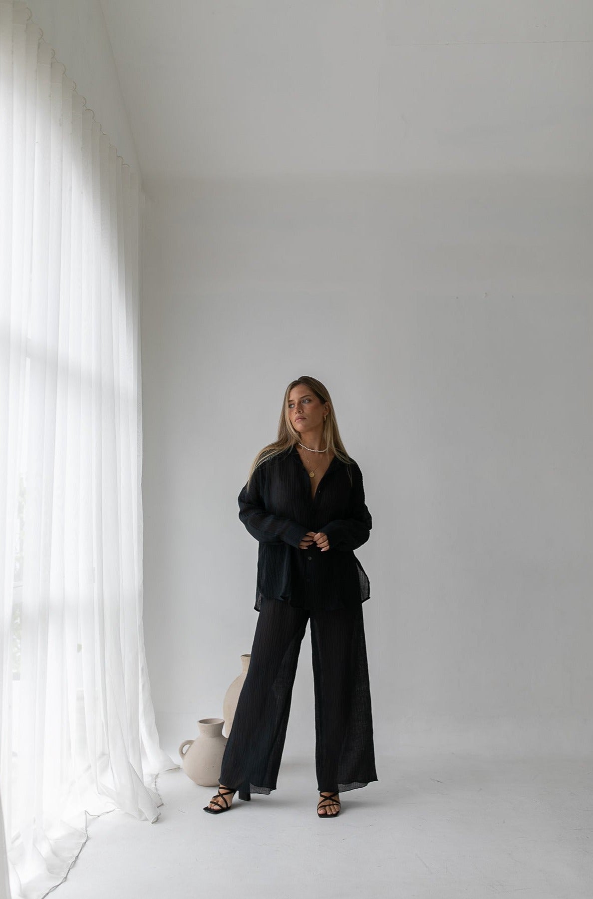 Kelly Pants - Organic Cotton/ Linen, Black