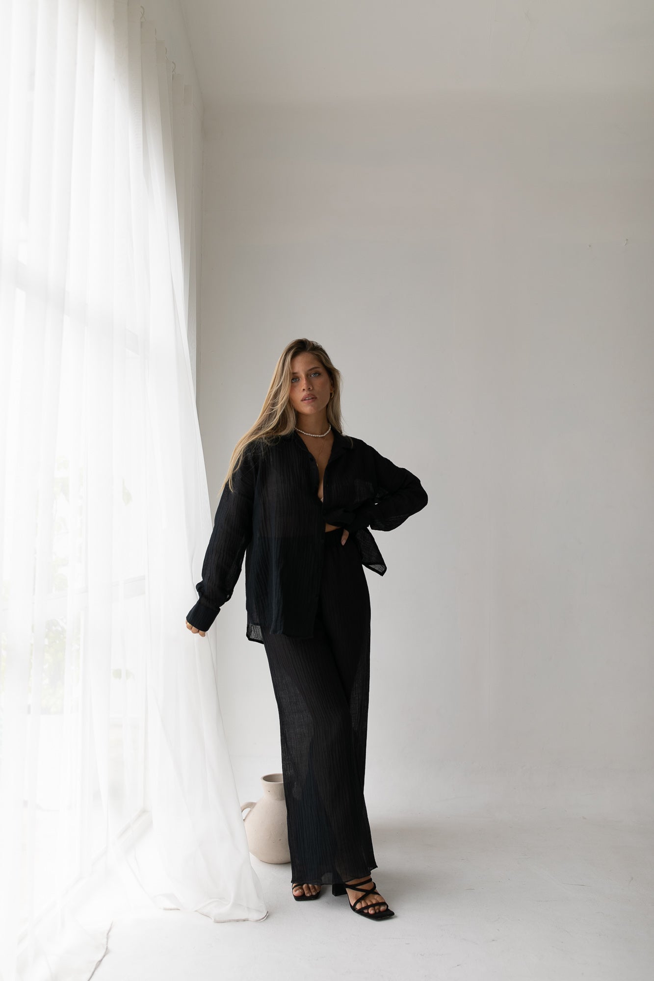 Kelly Set - Organic Cotton/ Linen, Black