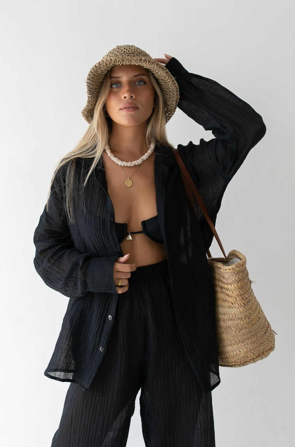 Kelly Shirt - Organic Cotton/ Linen, Black