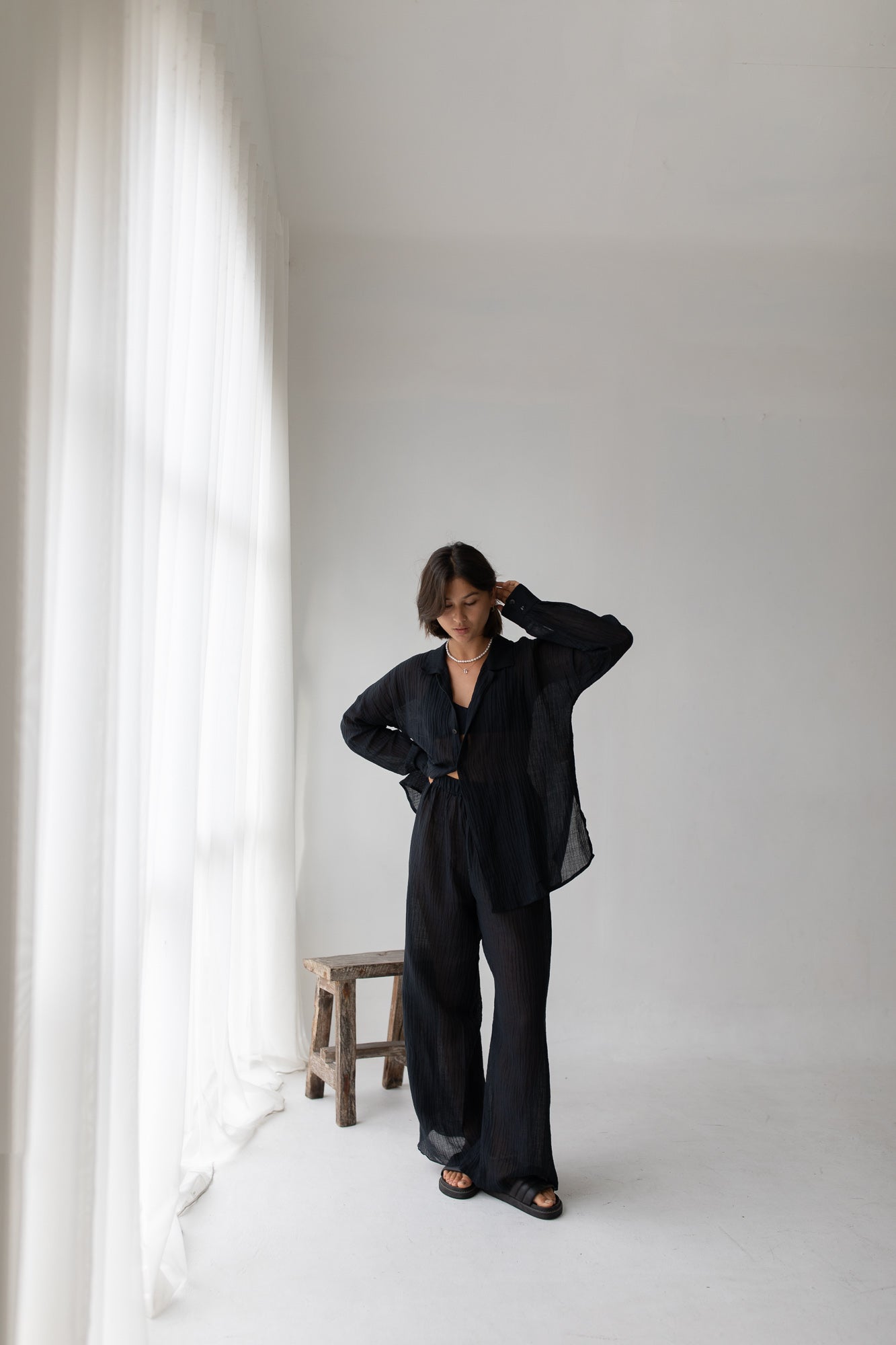 Kelly Set - Organic Cotton/ Linen, Black