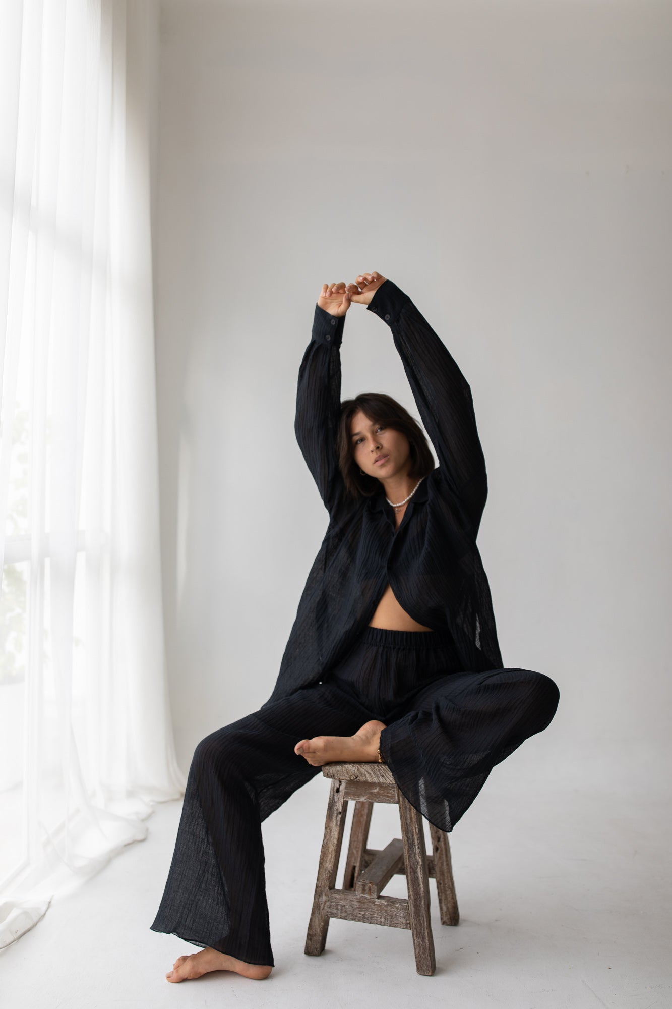 Kelly Set - Organic Cotton/ Linen, Black