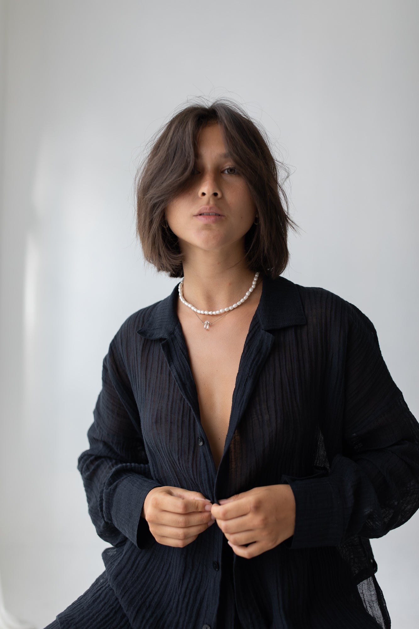 Kelly Shirt - Organic Cotton/ Linen, Black