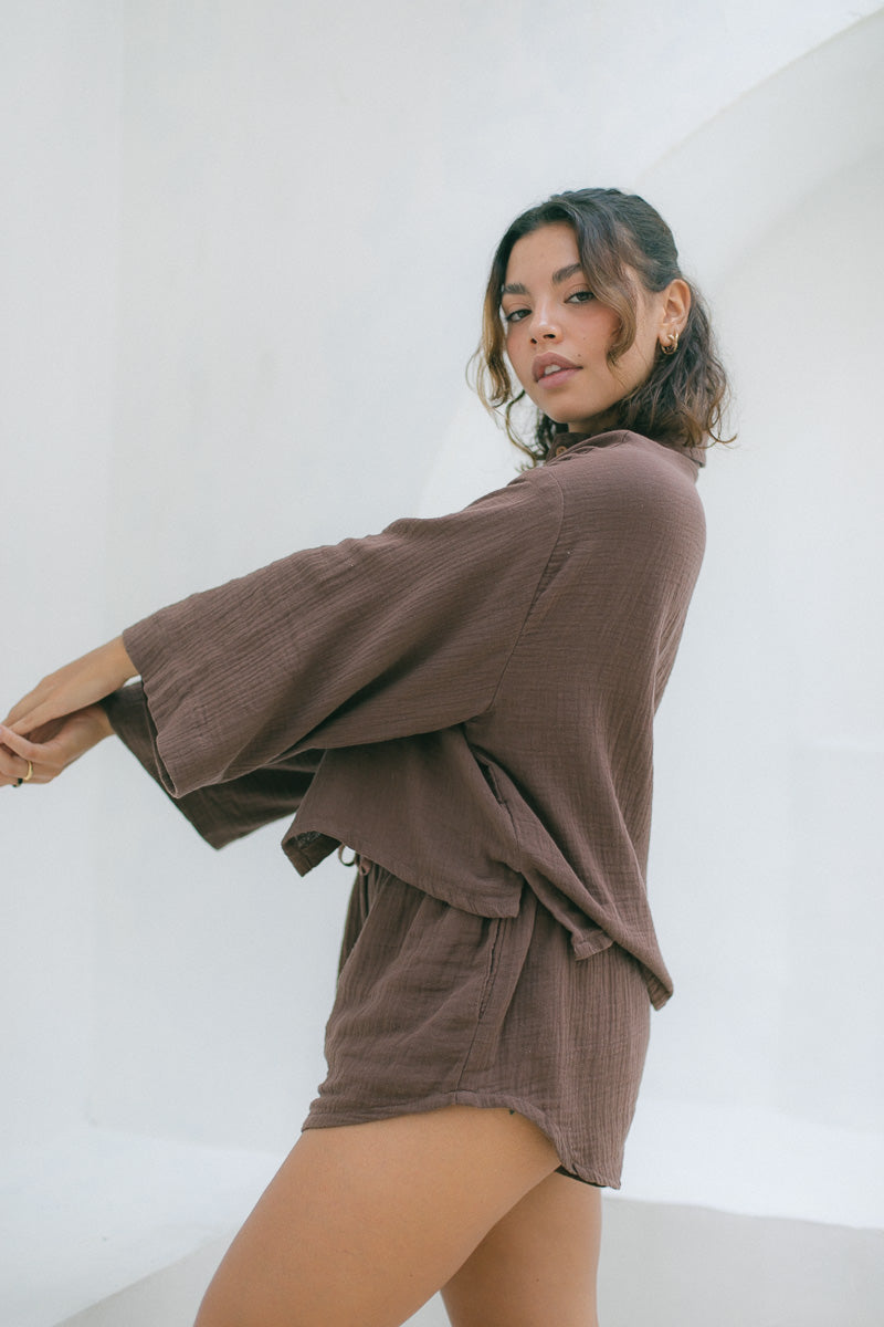 Lilly Shirt - Organic Cotton, Mocca 3