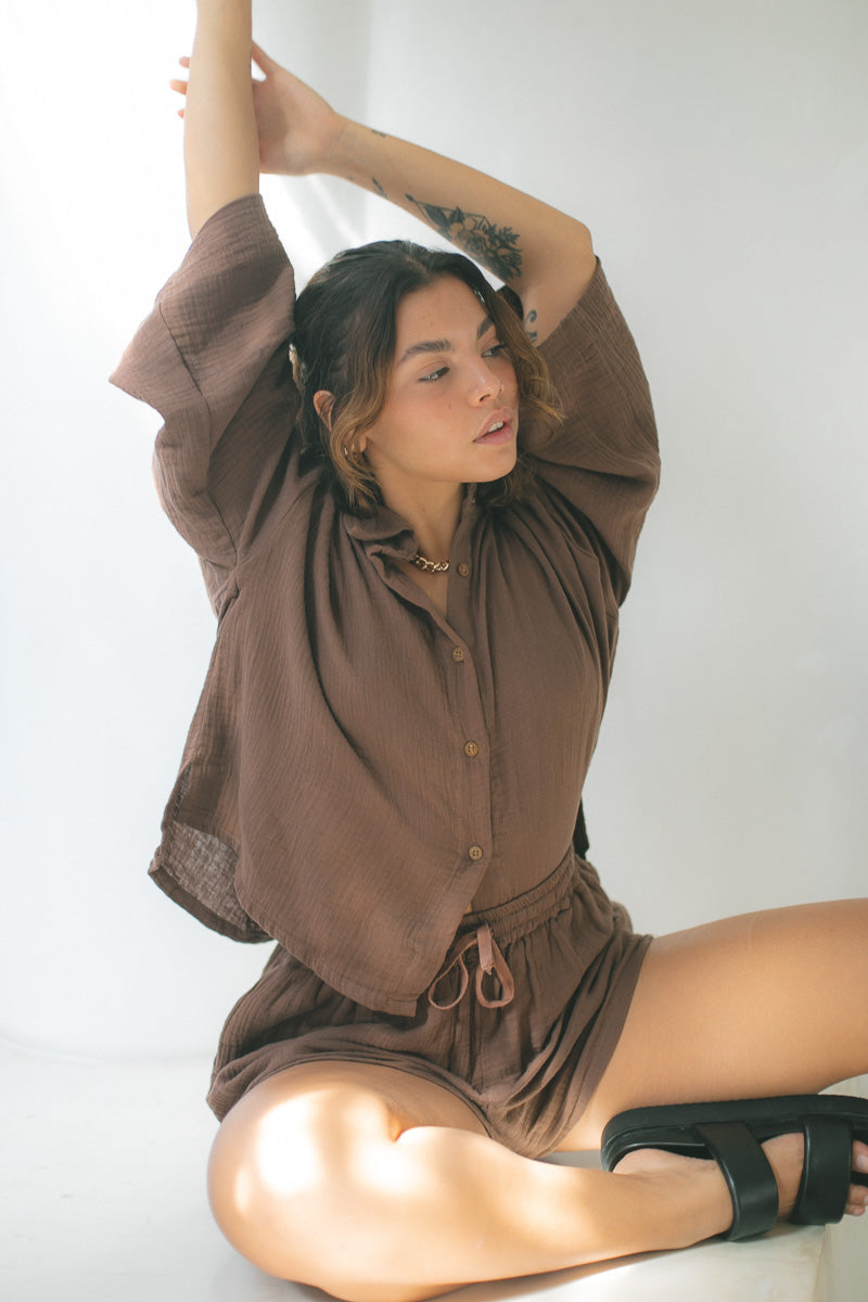 Lilly Shirt - Organic Cotton, Mocca 2