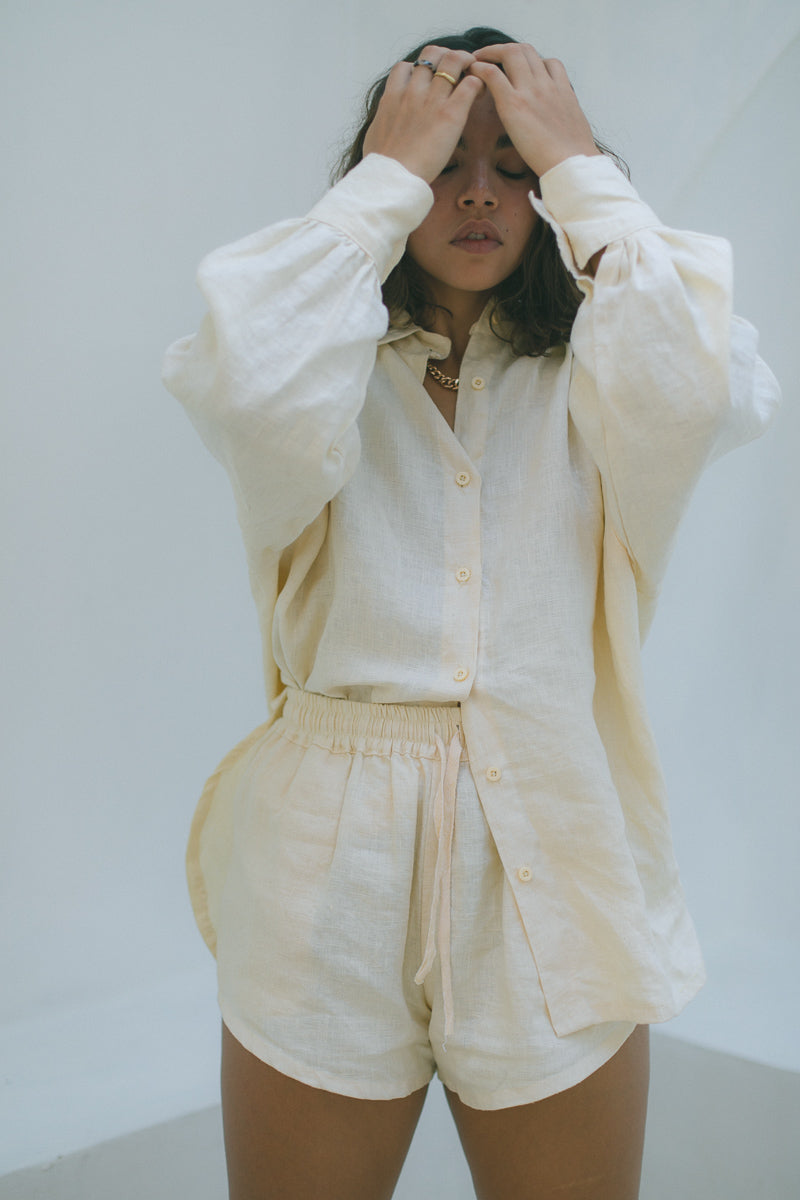 Vera Shorts - 100% Linen, Sand 5