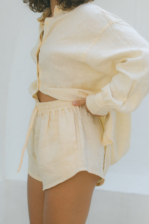 Vera Shorts - 100% Linen, Sand