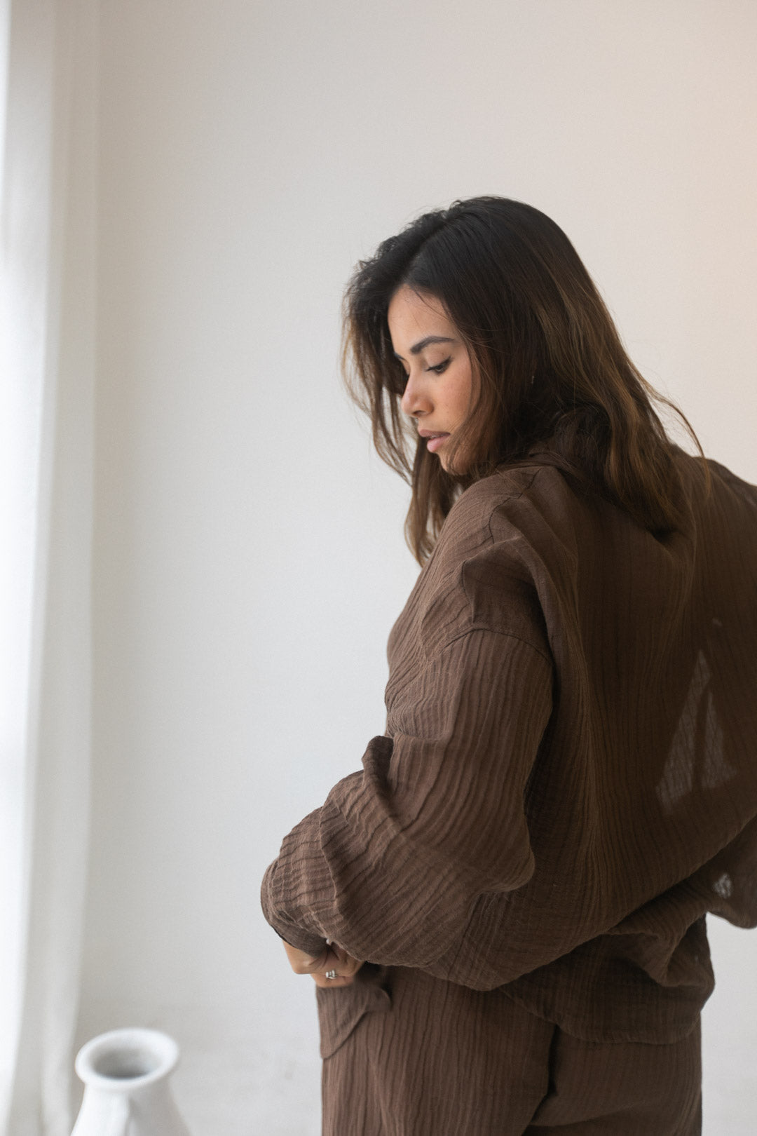 Kelly Shirt - Organic Cotton/ Linen, Mocca