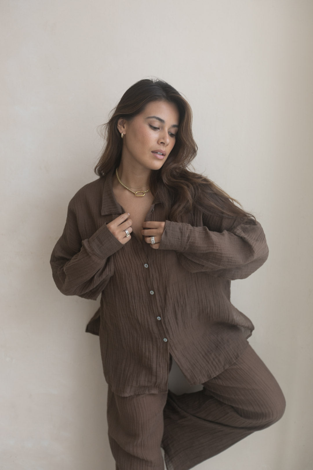 Kelly Shirt - Organic Cotton/ Linen, Mocca