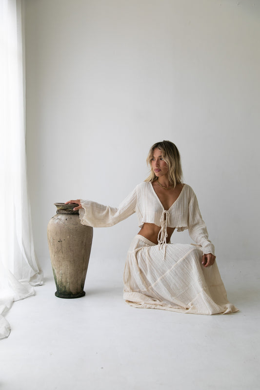 Nora Skirt - Organic Cotton, Natural