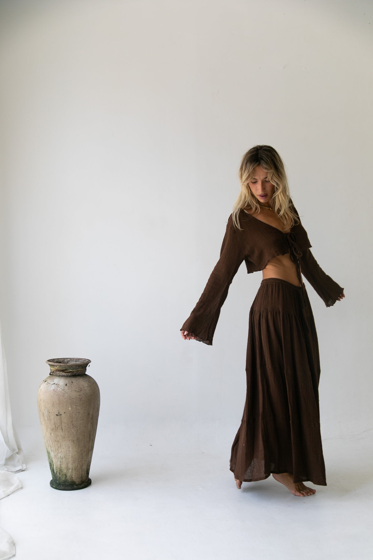 Nora Skirt - Organic Cotton, Brown
