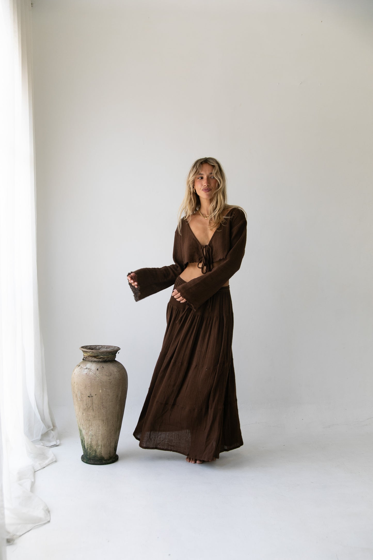 Nora Skirt - Organic Cotton, Brown