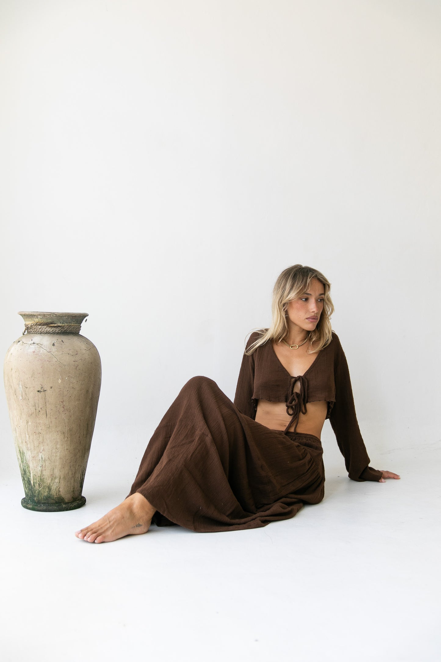 Nora Skirt - Organic Cotton, Brown