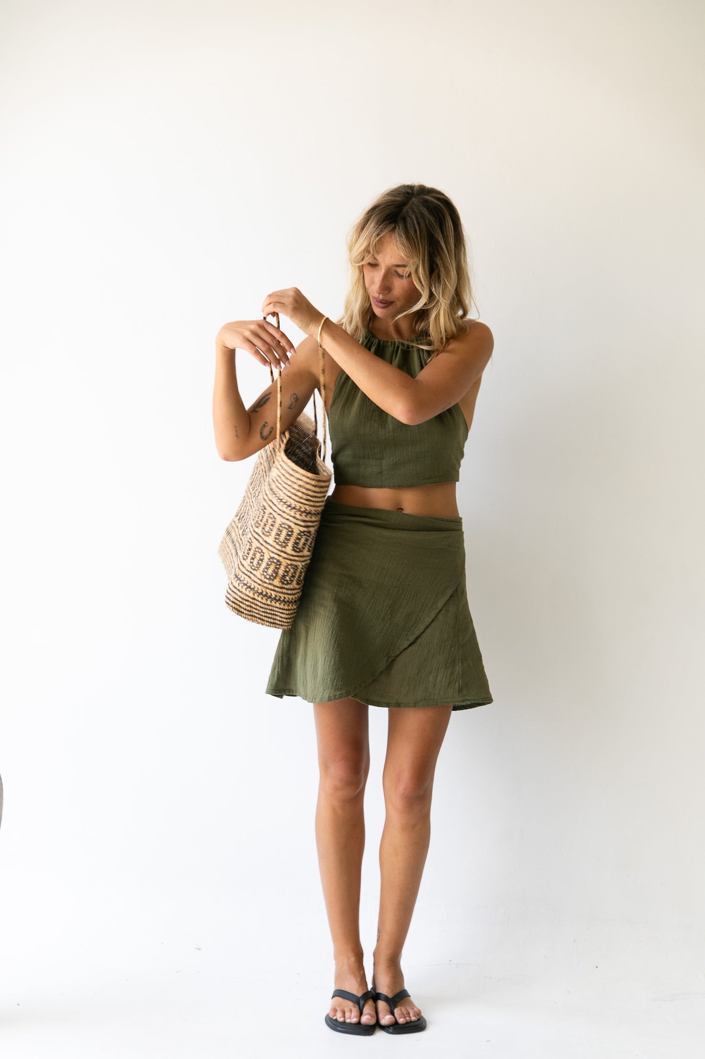 Cara Triangle Top - Organic Cotton, Olive