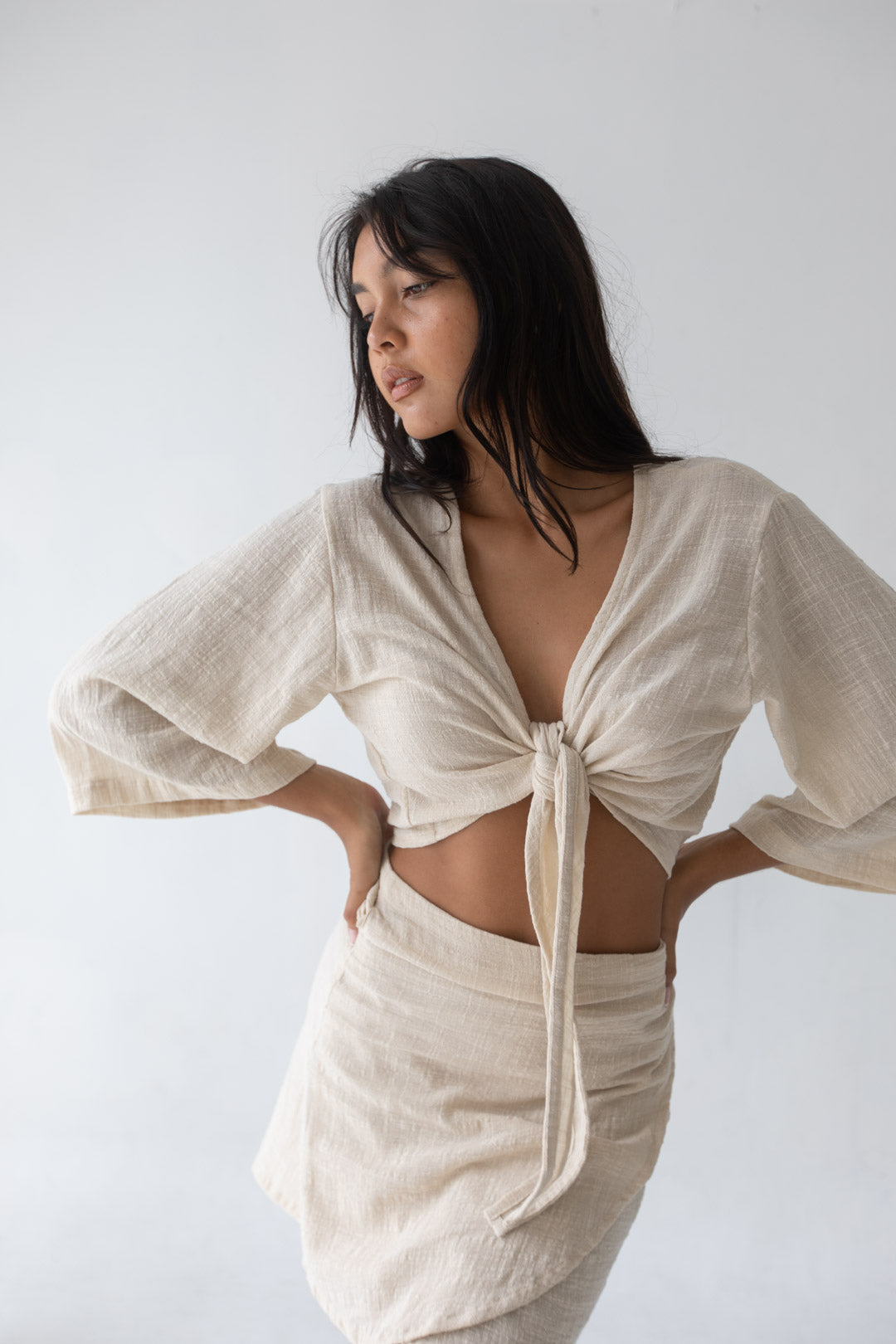 Cara Wrap Top - Sand