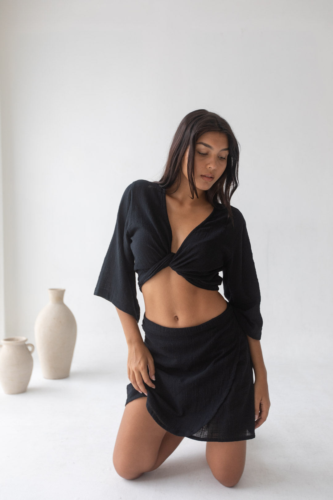 Cara Wrap Top - Black