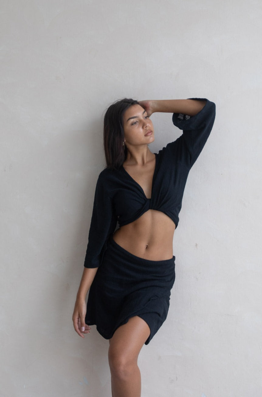 Cara Wrap Top - Black