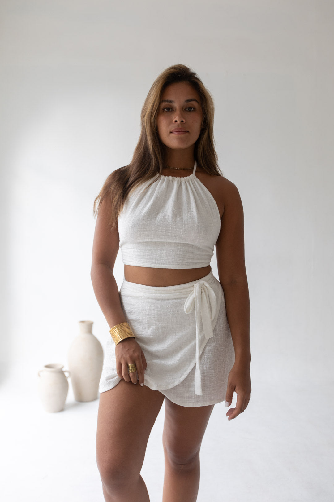 Cara Wrap Skirt - White