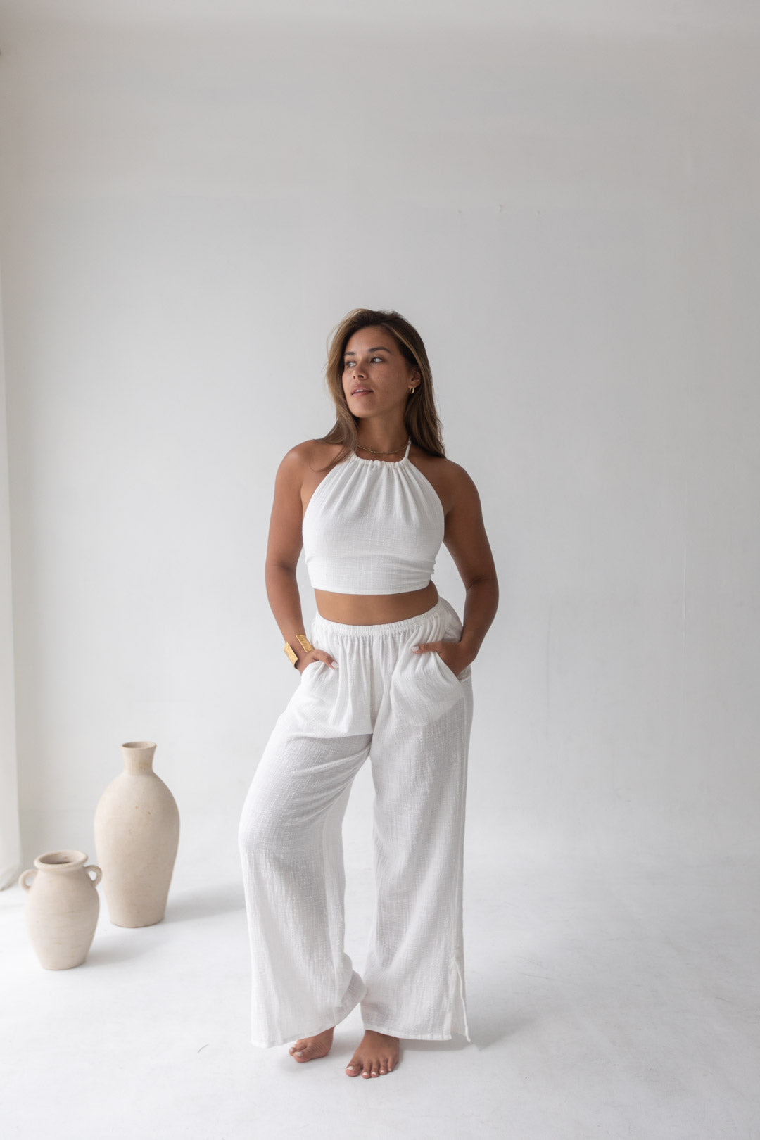 Cara Pants - Organic Cotton, White