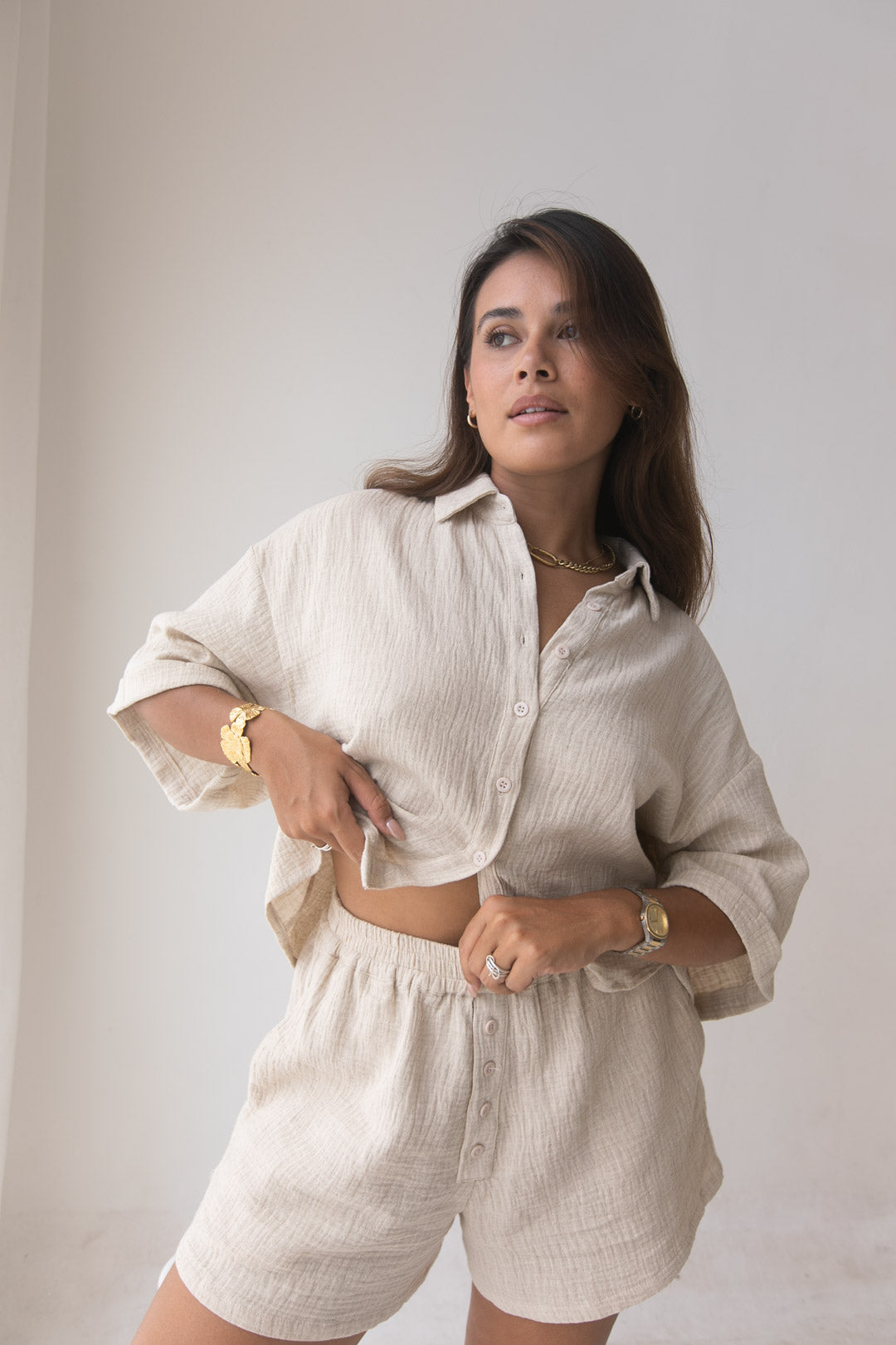 Billie Shorts - Cotton, Beige