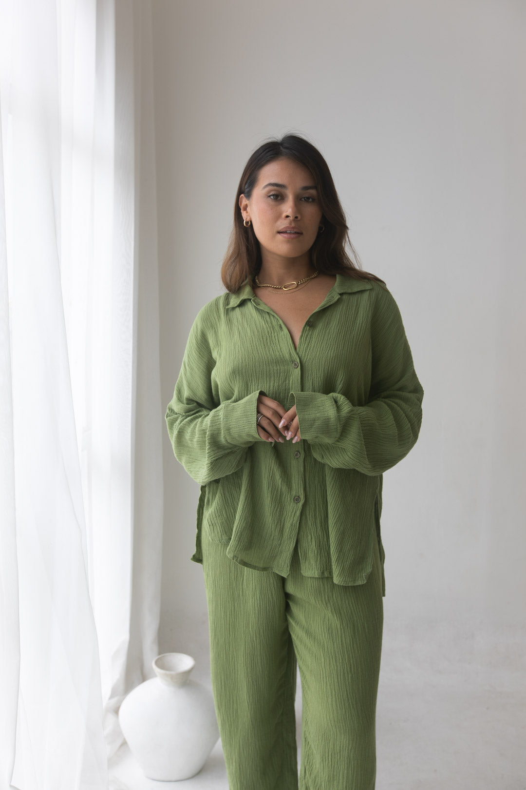Kelly Set - Organic Cotton/ Linen, Matcha