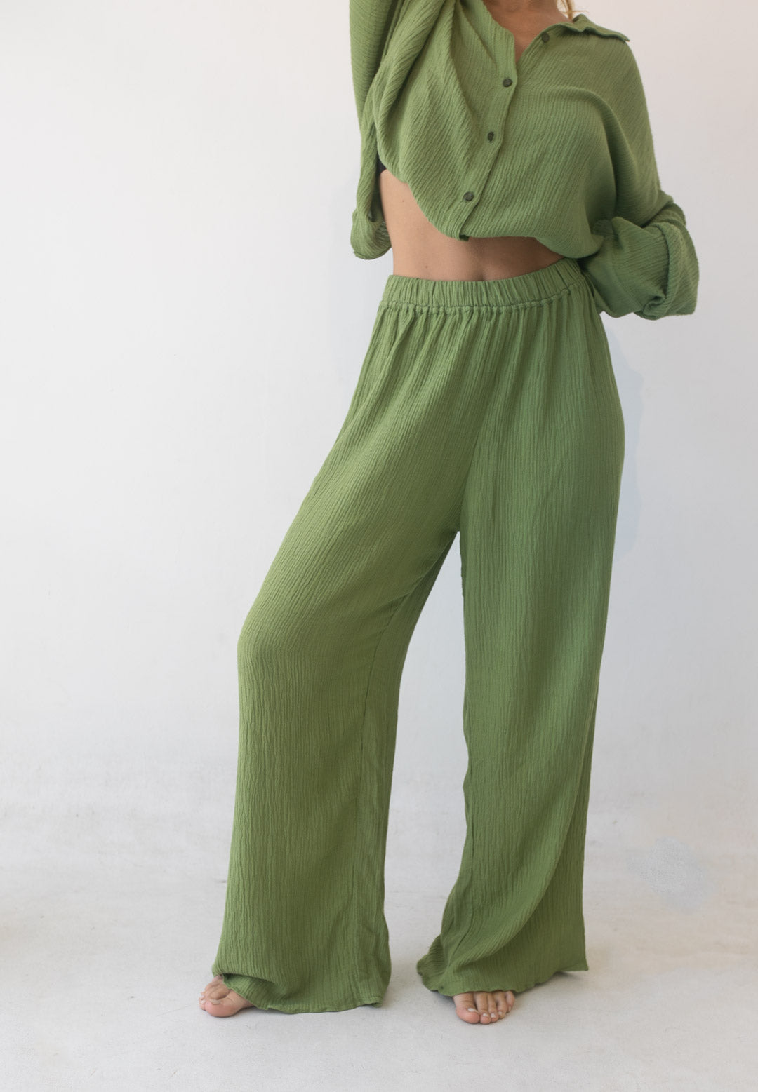 Kelly Pants - Organic Cotton/ Linen, Matcha