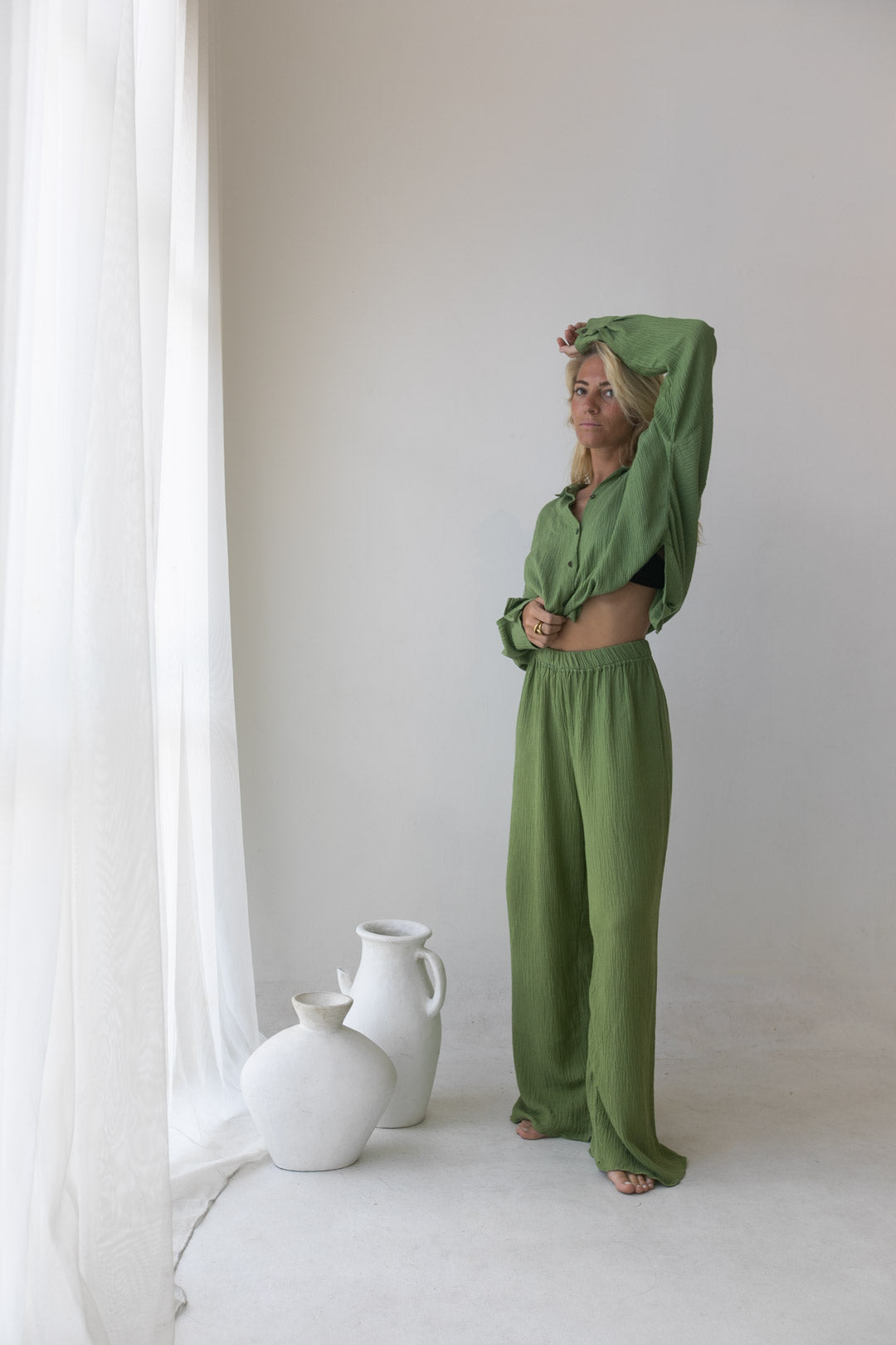 Kelly Set - Organic Cotton/ Linen, Matcha
