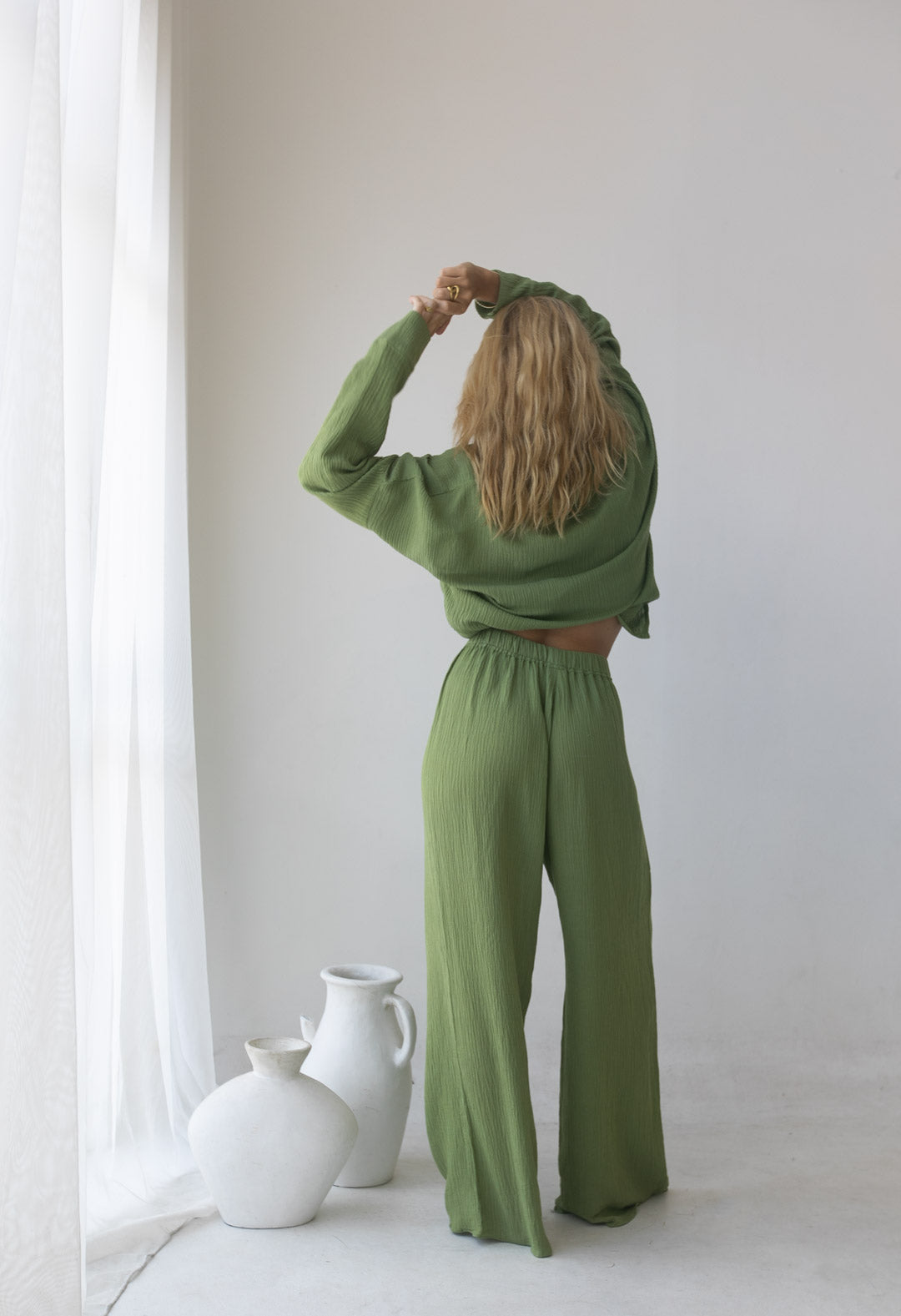 Kelly Set - Organic Cotton/ Linen, Matcha