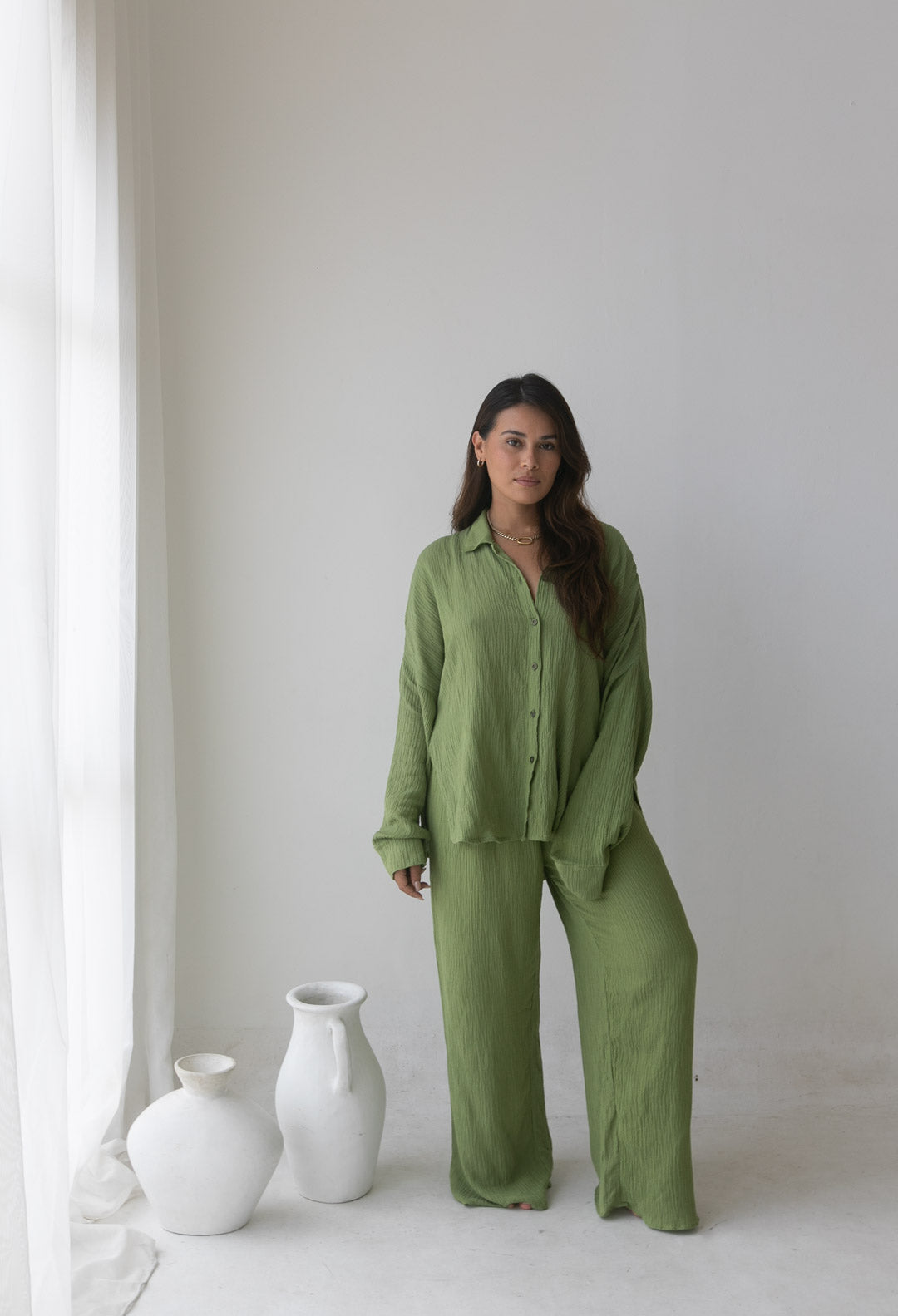 Kelly Set - Organic Cotton/ Linen, Matcha
