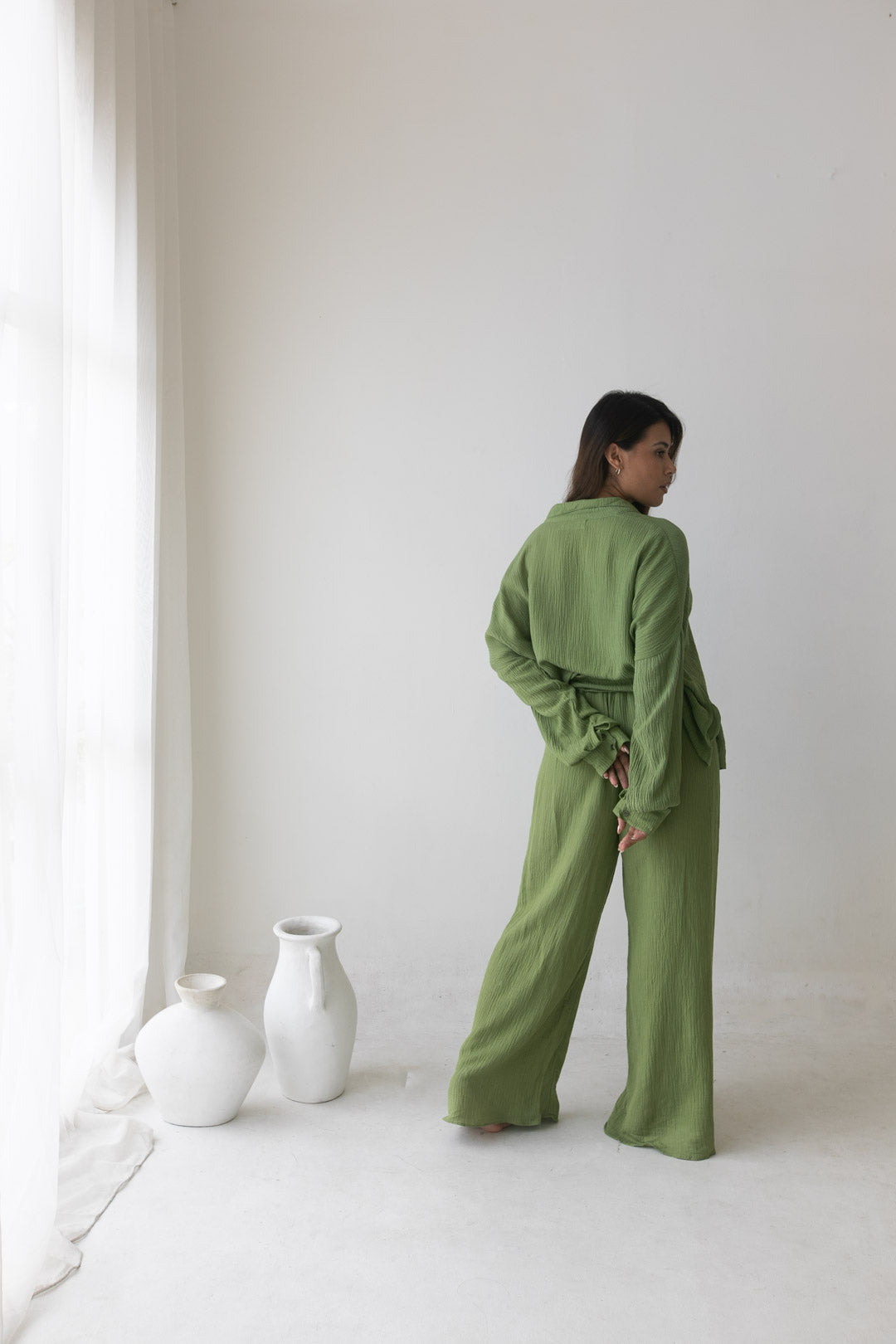 Kelly Set - Organic Cotton/ Linen, Matcha