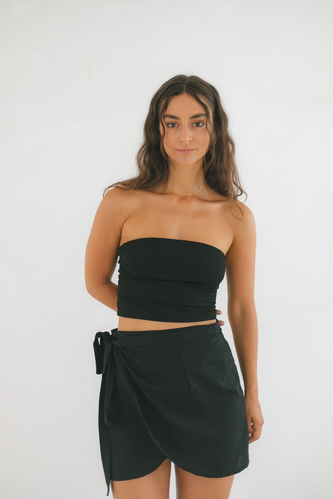 Lola Crop Top - Bamboo, Black