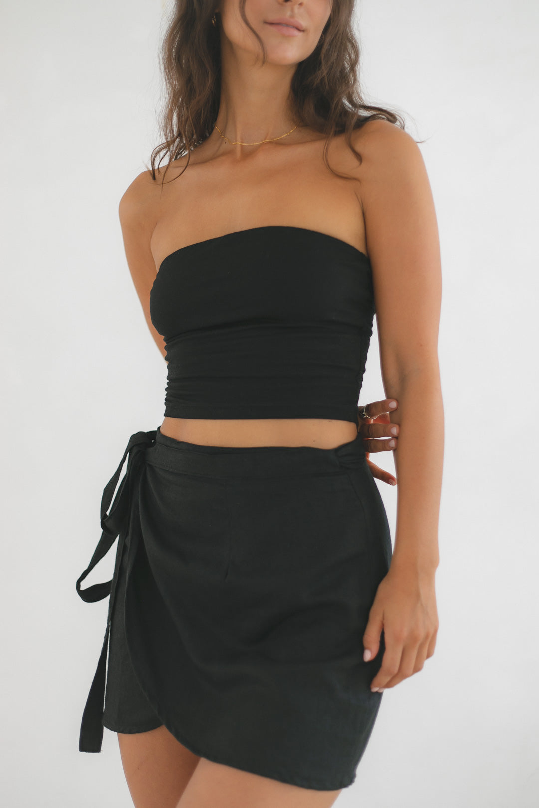 Lola Crop Top - Bamboo, Black