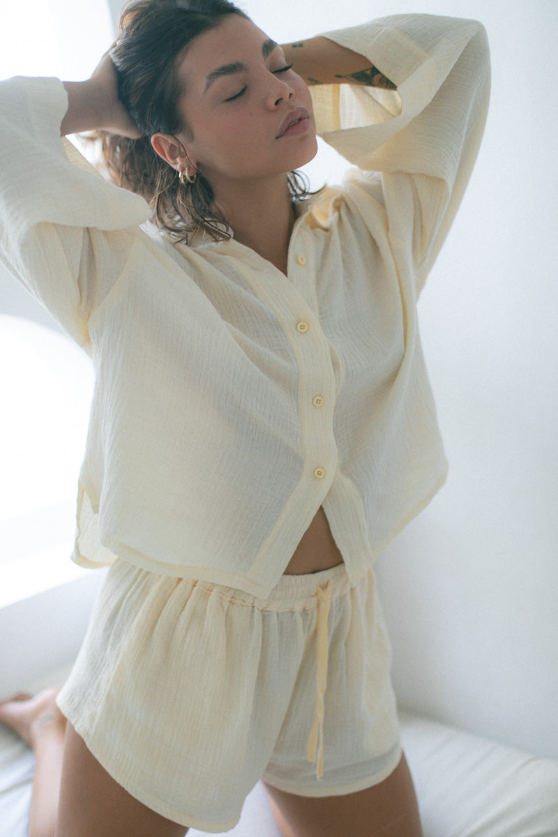AKURA │ Lilly Shirt in Organic Cotton, Sand 3