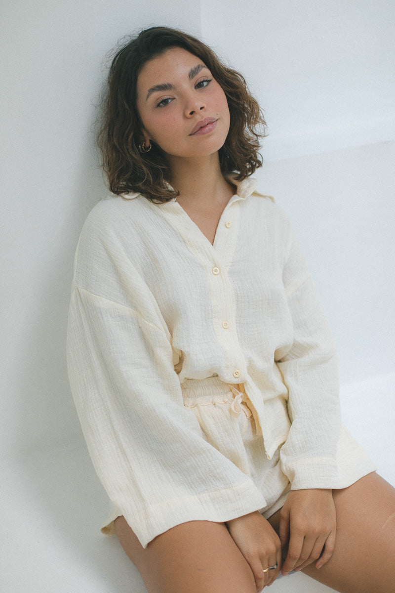 AKURA │ Lilly Shirt in Organic Cotton, Sand 5
